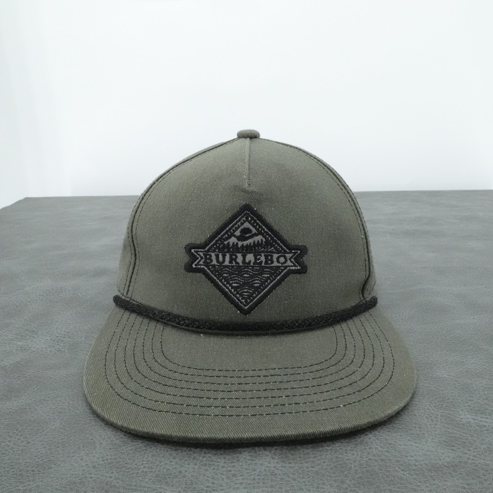Burlebo Rope Hat‎ Cap Mens Green Snapback Patch Logo Adjustable Rope Cord